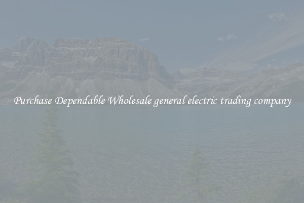 Purchase Dependable Wholesale general electric trading company