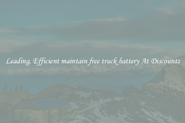 Leading, Efficient maintain free truck battery At Discounts