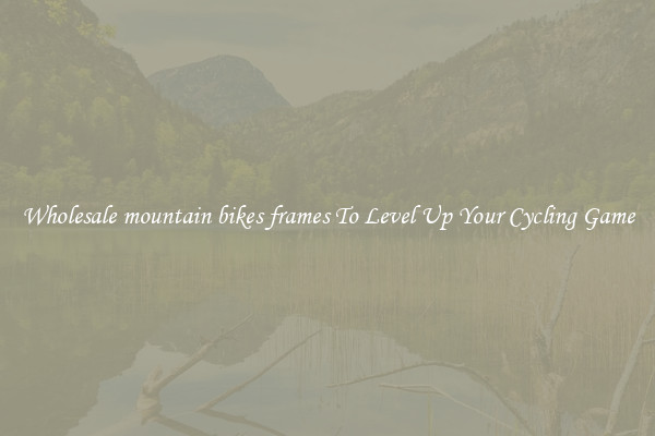 Wholesale mountain bikes frames To Level Up Your Cycling Game