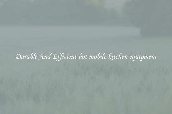 Durable And Efficient hot mobile kitchen equipment