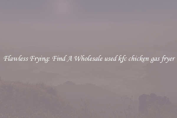 Flawless Frying: Find A Wholesale used kfc chicken gas fryer