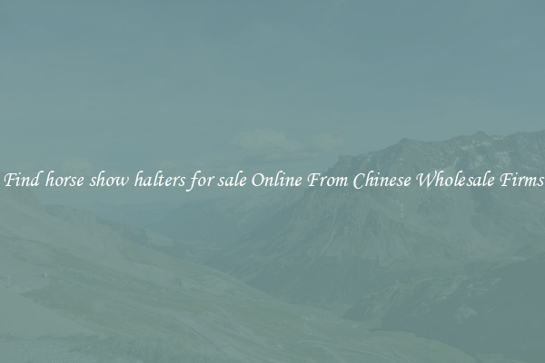 Find horse show halters for sale Online From Chinese Wholesale Firms